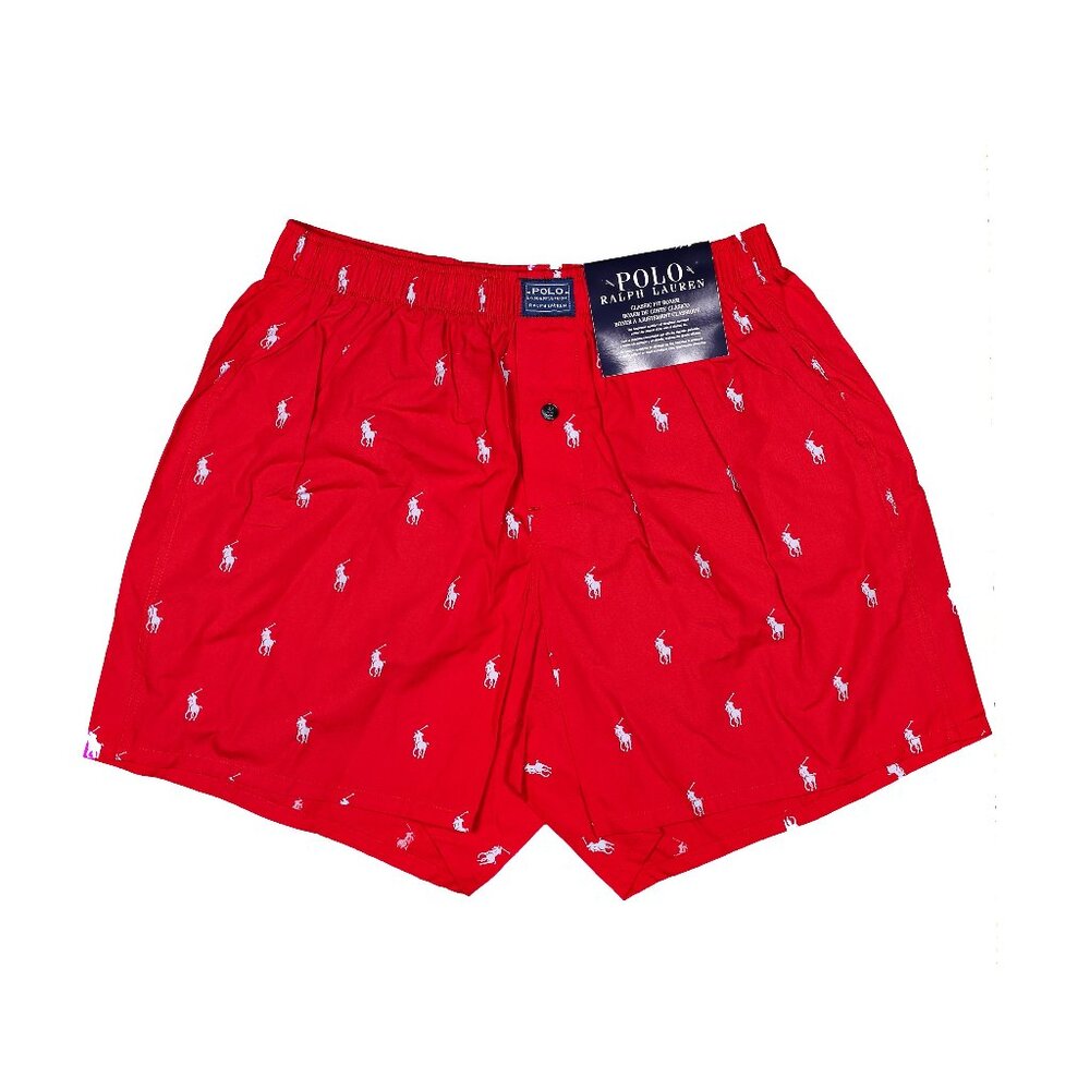 COPY - Polo Ralph Lauren Men's Multi Pony Boxer Shorts, Red, Size S, Cotton, N…